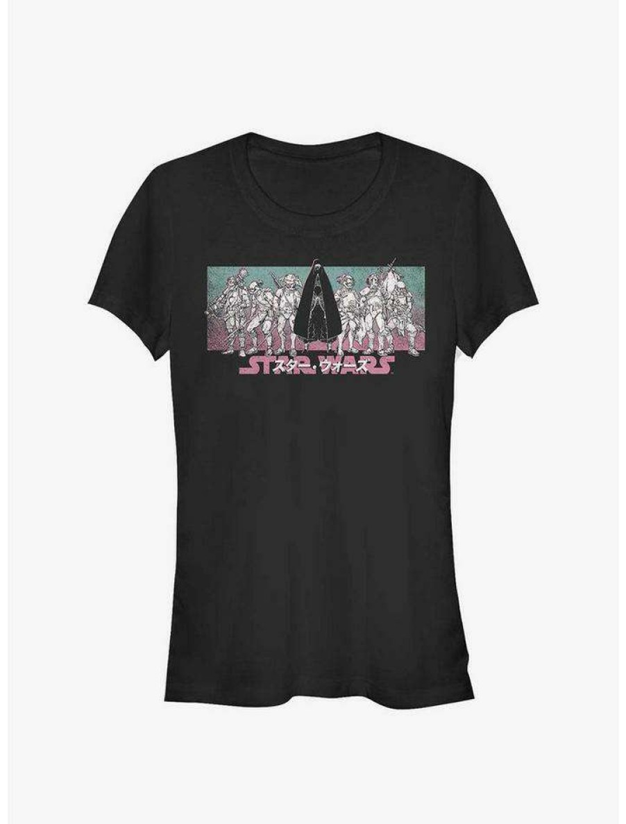 Tees * | Promo Star Wars: Visions Group Lineup Girls T-Shirt Black