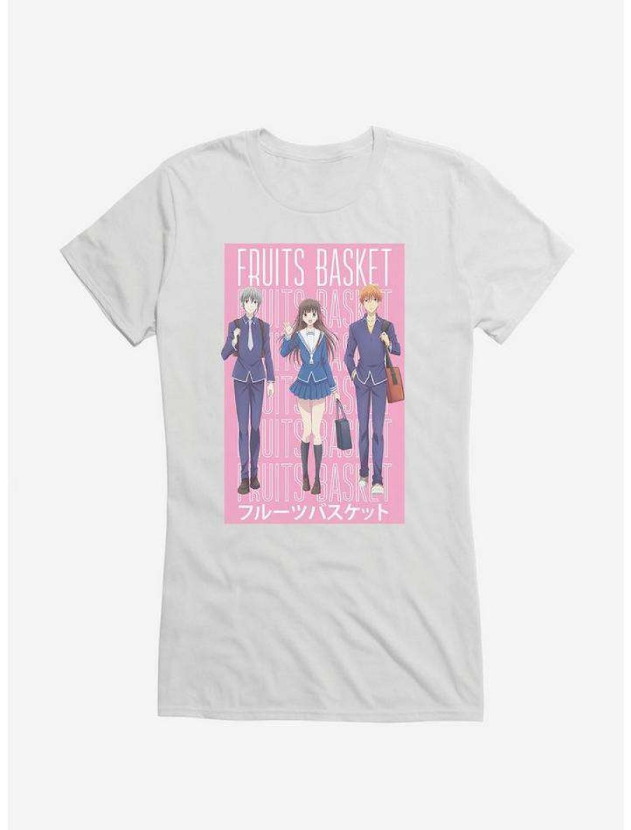 Tees * | Buy Fruits Basket School Uniform Trio Girls T-Shirt White