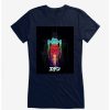 Tees * | Best Deal Eden Robot Silhouettes Logo Girls T-Shirt Navy