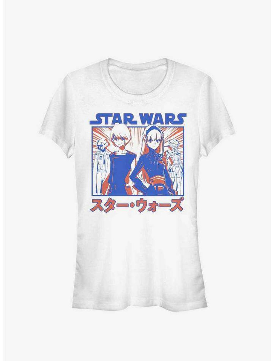 Tees * | Wholesale Star Wars: Visions The Twins Anime Girls T-Shirt White