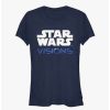 Tees * | Promo Star Wars: Visions Stacked Logo Girls T-Shirt Navy