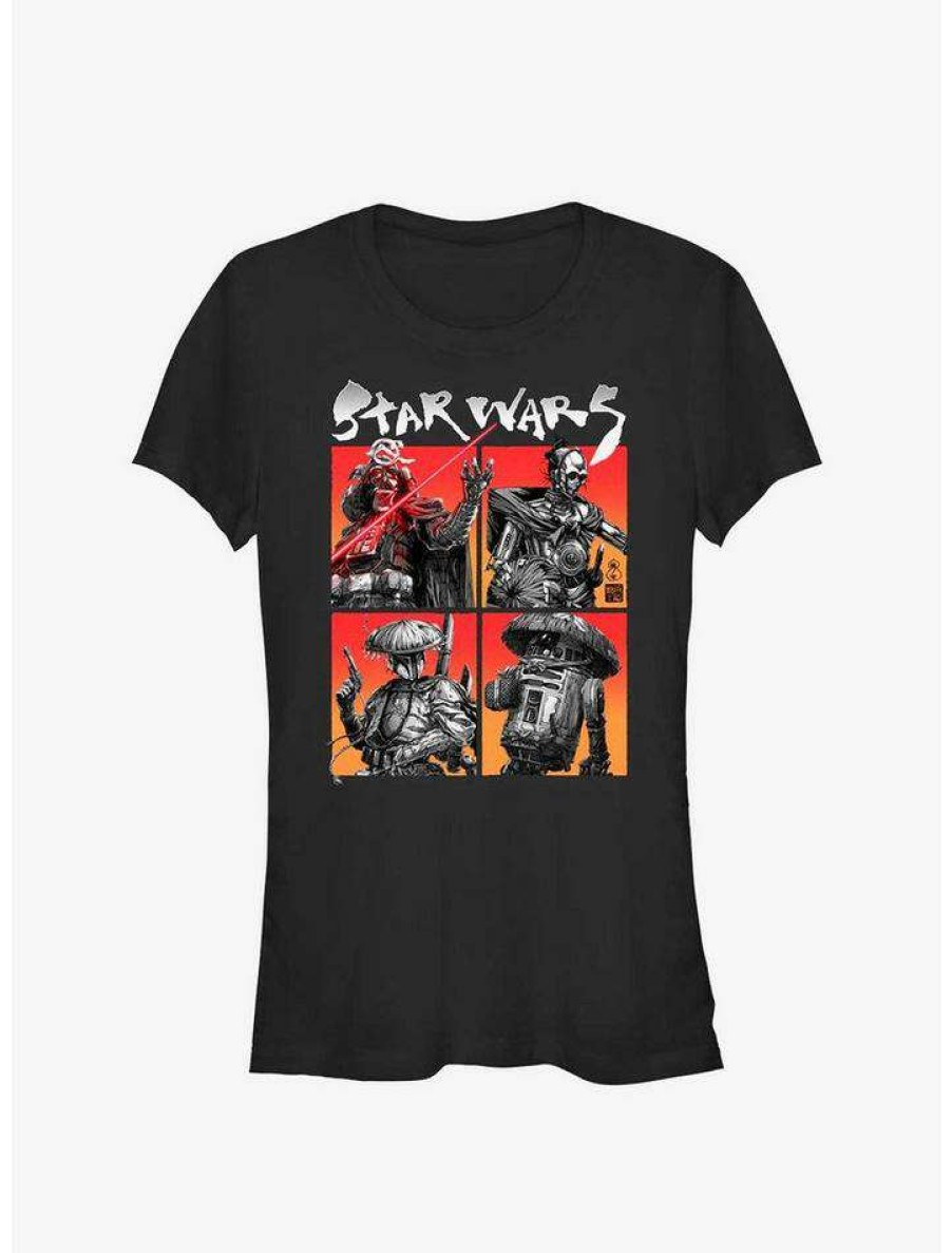 Tees * | Top 10 Star Wars: Visions Boba Fett Four On The Floor Girl'S T-Shirt Black