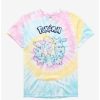 Tees * | Wholesale Pokemon Eeveelutions Tie-Dye Boyfriend Fit Girls T-Shirt Multi