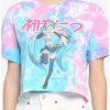 Tees * | Best Pirce Hatsune Miku Tie-Dye Girls Crop T-Shirt Multi