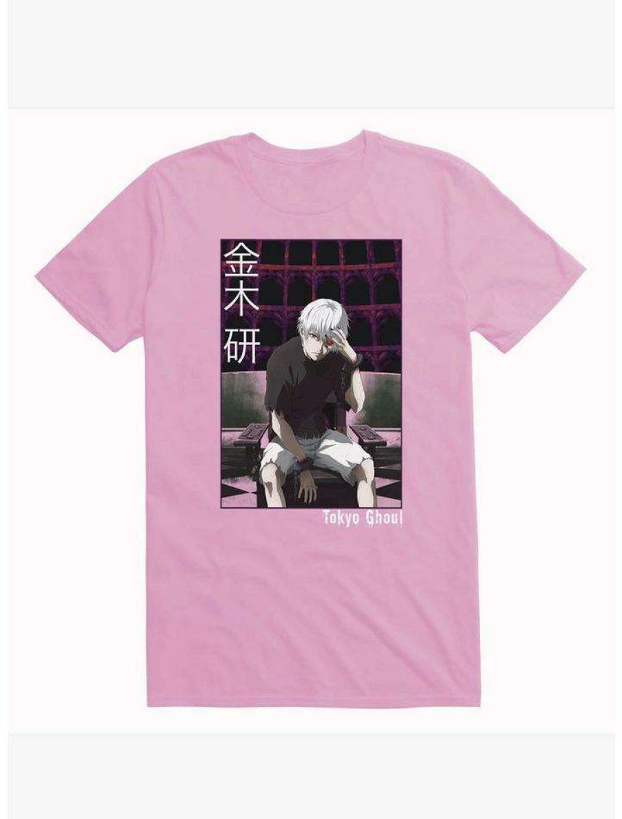 Guys * | Best Pirce Tokyo Ghoul Ken Kaneki Chained T-Shirt Hot Pink